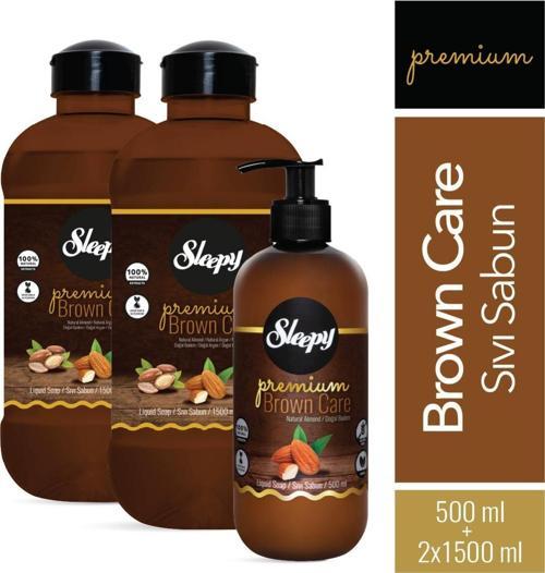 Premium Brown Care Serisi Sıvı Sabun 500 ml + 2x1500 ml