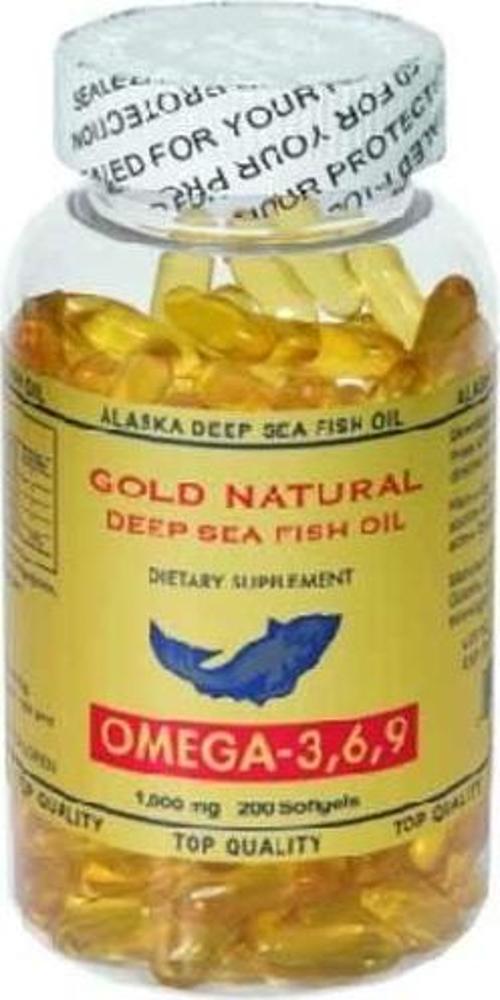 Gold Natural Omega 3-6-9 1000MG. 200 Softgels