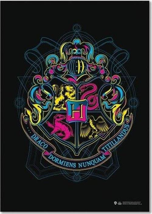 Wizarding World Hogwarts Neon Logo Poster