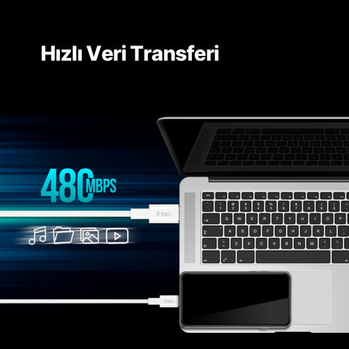 Ttec Type C To Type-C Kablo 1.20cm Beyaz 2DK36B 7