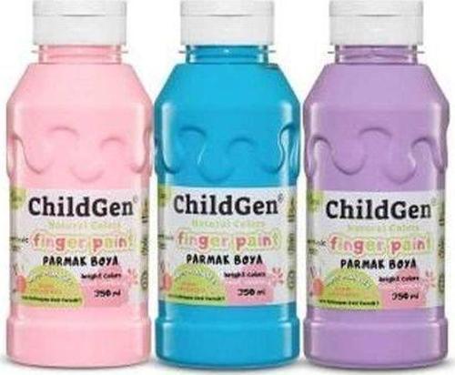 Süper Yıkanabilir 3'lü Parmak Boya Pastel Set 350 ml (Pembe, Mavi, Mor)