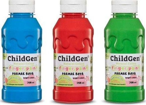 Süper Parmak Boyası Yıkanabilir 350 ml 3'lü Set (Mavi, Kırmızı, Yeşil)