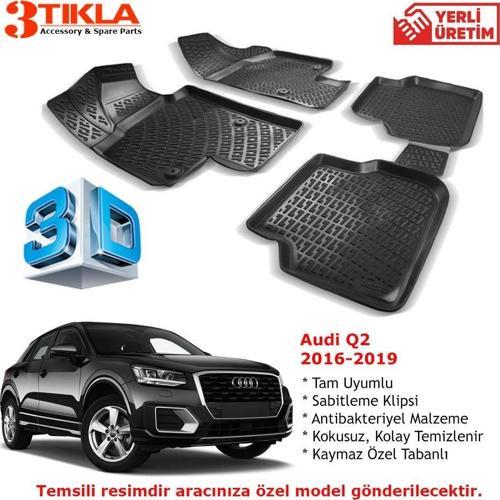 Audi Q2 2015-2019 Premium 3D Havuzlu Paspas Seti