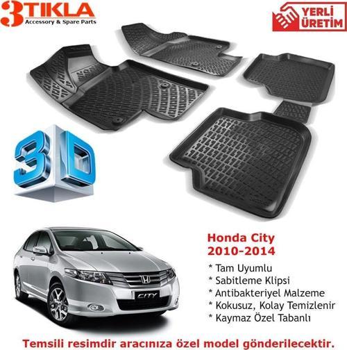 Honda City 2010-2014 Premium 3D Havuzlu Paspas Seti
