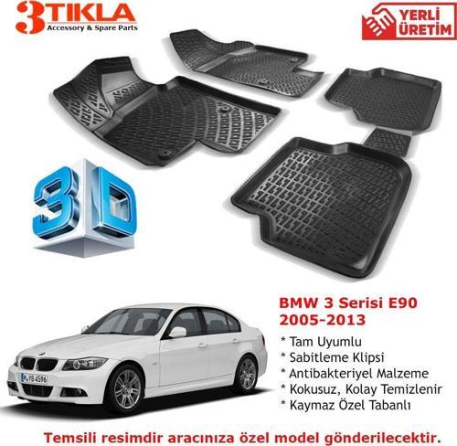 BMW 3 Serisi E90 2005-2013 Premium 3D Havuzlu Paspas Seti