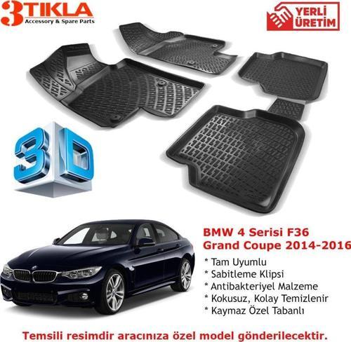 BMW 4 Serisi F36  Grand Coupe 2014-2016 Premium 3D Havuzlu Paspas Seti