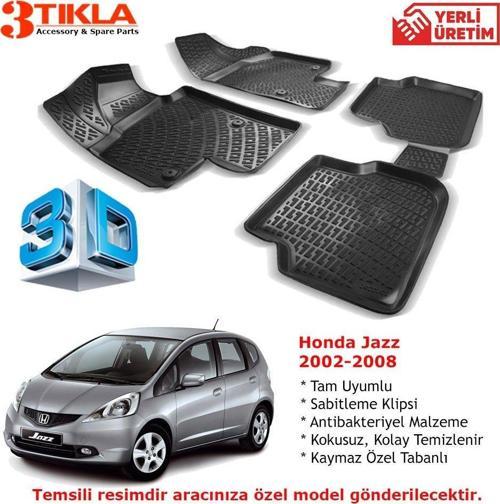 Honda Jazz 2002-2008 Premium 3D Havuzlu Paspas Seti