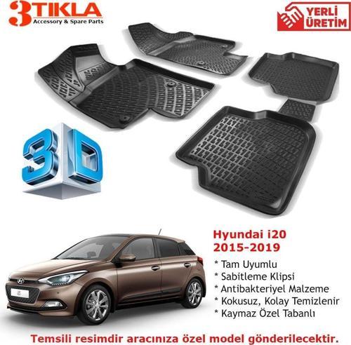 Hyundai i20 2015-2019 Premium 3D Havuzlu Paspas Seti