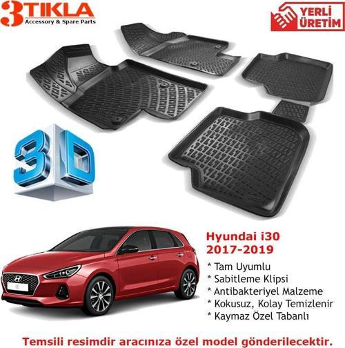 Hyundai i30 2017-2019 Premium 3D Havuzlu Paspas Seti