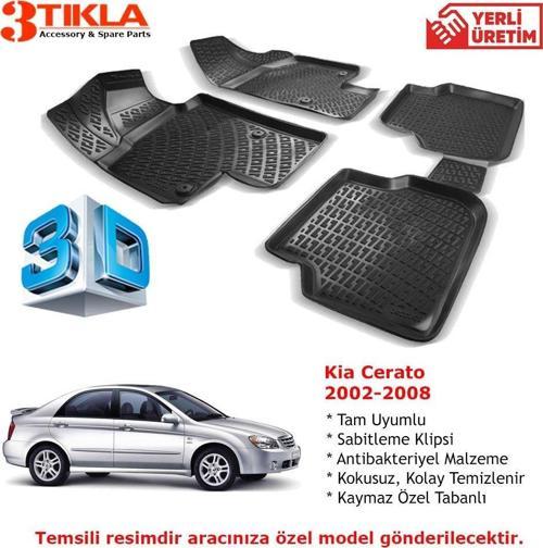 Kia Cerato 2002-2008 Premium 3D Havuzlu Paspas Seti