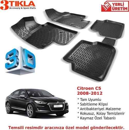 Citroen C5 2008-2012 Premium 3D Havuzlu Paspas Seti