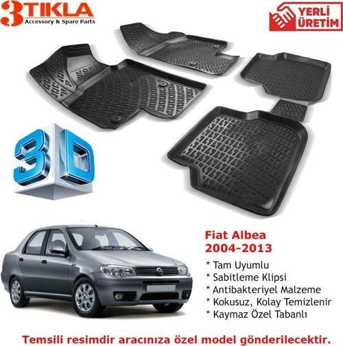 Fiat Albea 2004-2013 Premium 3D Havuzlu Paspas Seti