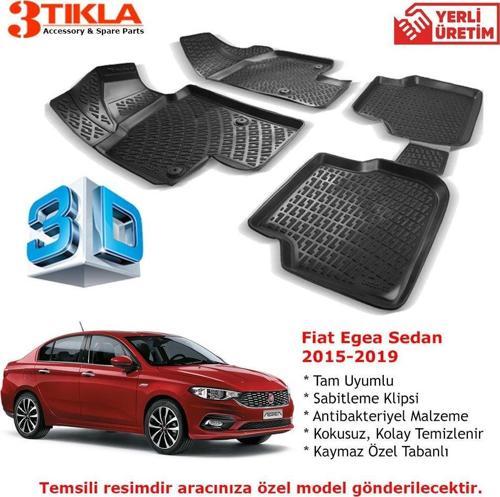 Fiat Egea Sedan 2015-2019 Premium 3D Havuzlu Paspas Seti