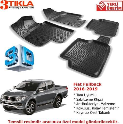 Fiat Fullback 2016-2019 Premium 3D Havuzlu Paspas Seti