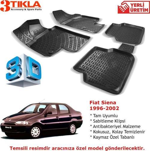 Fiat Siena 1996-2002 Premium 3D Havuzlu Paspas Seti