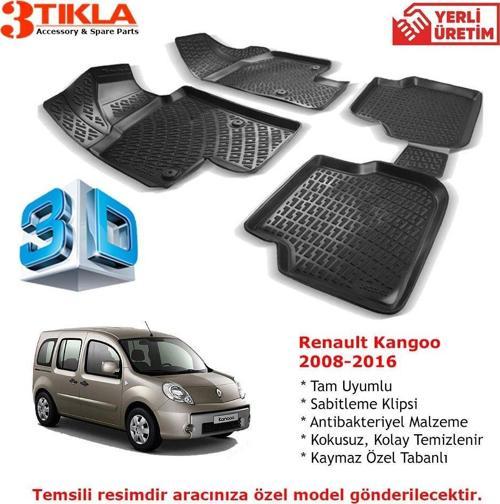 Renault Kangoo 2008-2016 Premium 3D Havuzlu Paspas Seti