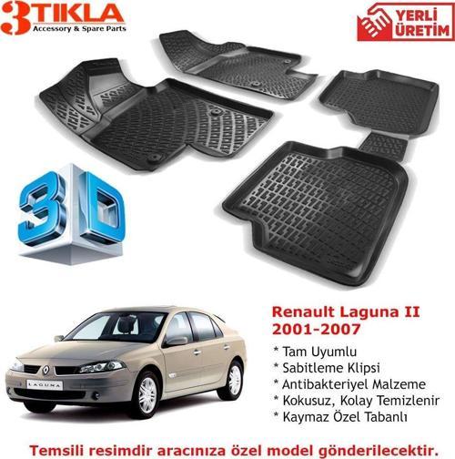 Renault Laguna II 2001-2007 Premium 3D Havuzlu Paspas Seti