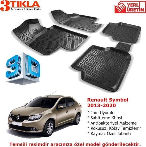Renault Symbol 2013-2020 Premium 3D Havuzlu Paspas Seti