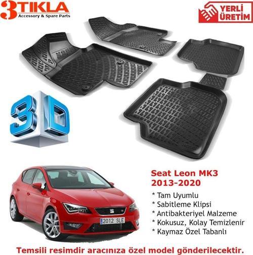 Seat Leon MK3 2013-2020 Premium 3D Havuzlu Paspas Seti