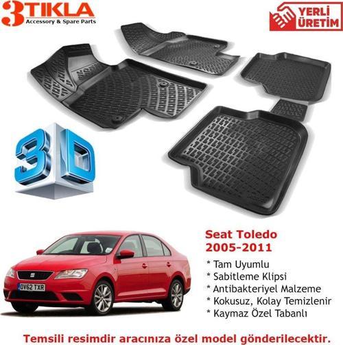 Seat Toledo 2005-2011 Premium 3D Havuzlu Paspas Seti