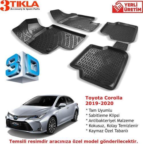 Toyota Corolla 2019-2020 Premium 3D Havuzlu Paspas Seti