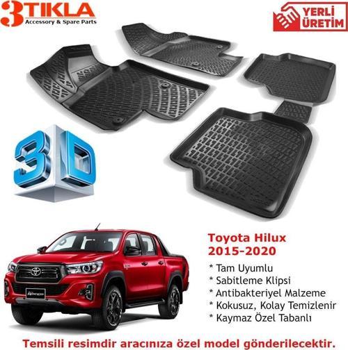Toyota Hilux 2015-2020 Premium 3D Havuzlu Paspas Seti