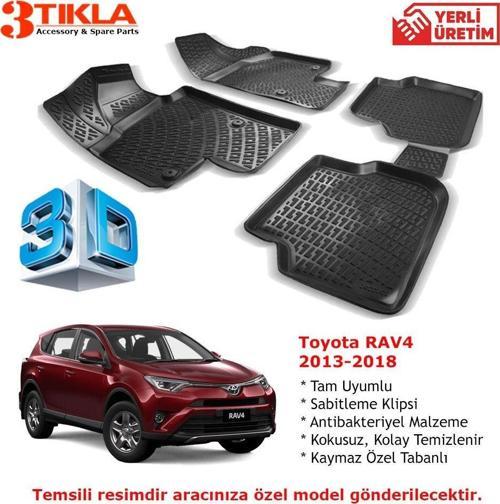 Toyota RAV4 2013-2018 Premium 3D Havuzlu Paspas Seti