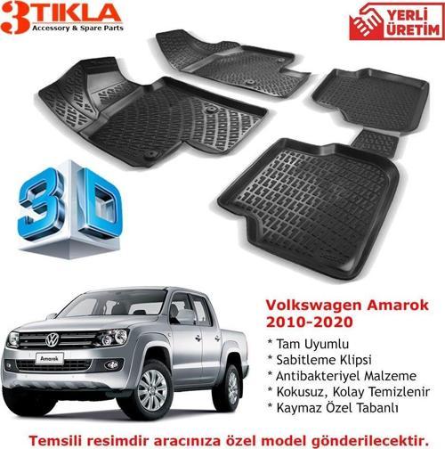 Volkswagen Amarok 2010-2020 Premium 3D Havuzlu Paspas Seti