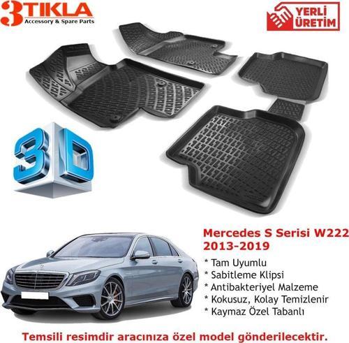 Mercedes S Serisi W222 2013-2019 Premium 3D Havuzlu Paspas Seti