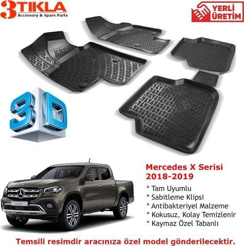 Mercedes X Serisi 2018-2019 Premium 3D Havuzlu Paspas Seti