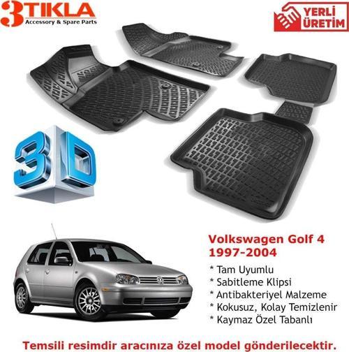 Volkswagen Golf 4 1997-2004 Premium 3D Havuzlu Paspas Seti