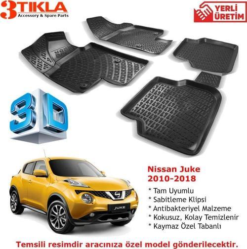 Nissan Juke 2010-2018 Premium 3D Havuzlu Paspas Seti