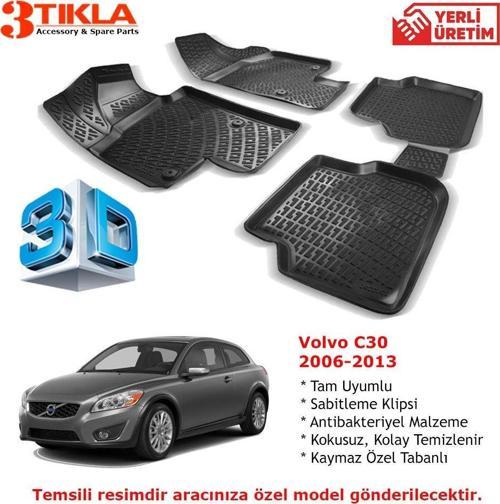Volvo C30 2006-2013 Premium 3D Havuzlu Paspas Seti