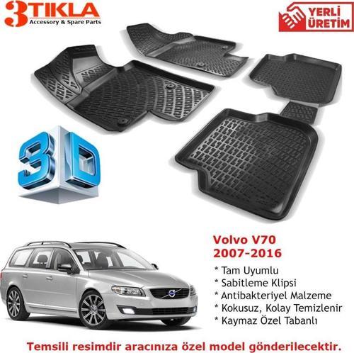 Volvo V70 2007-2016 Premium 3D Havuzlu Paspas Seti