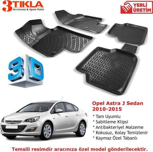 Opel Astra J Sedan 2010-2015 Premium 3D Havuzlu Paspas Seti