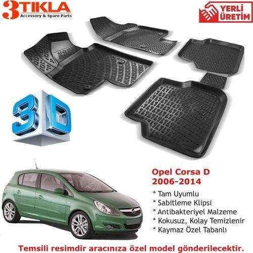 Opel Corsa D 2006-2014 Premium 3D Havuzlu Paspas Seti