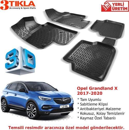 Opel Grandland X 2017-2020 Premium 3D Havuzlu Paspas Seti