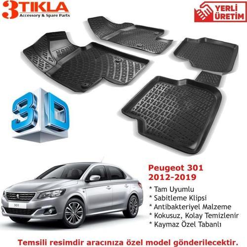 Peugeot 301 2012-2019 Premium 3D Havuzlu Paspas Seti