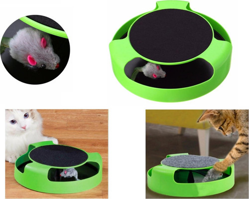 Hareketli Fareli Tırmalamalı Kedi Oyuncak Çemberi 25 cm