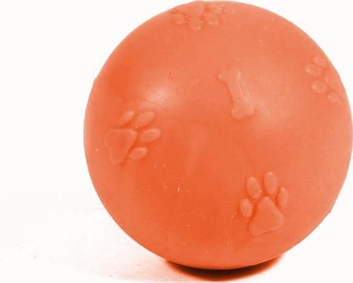 Termoplastik Pati Desenli Sert Köpek Oyun Topu 6 cm Turuncu