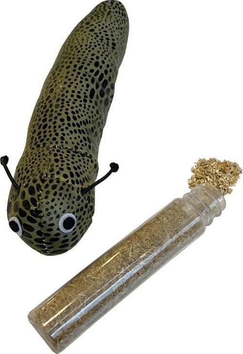 Kedi Oyuncağı Kedi Otlu Benekli Tırtıl 4-17 cm Yeşil