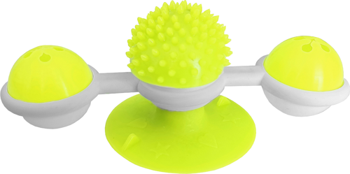 Vantuzlu Fırıldak Toplu Dönen Kedi Oyuncağı 8 cm-18 cm Sarı