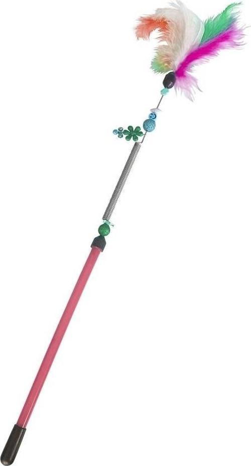 Yaylı Kedi Oyun Oltası 45 cm - 57 cm Kırmızı
