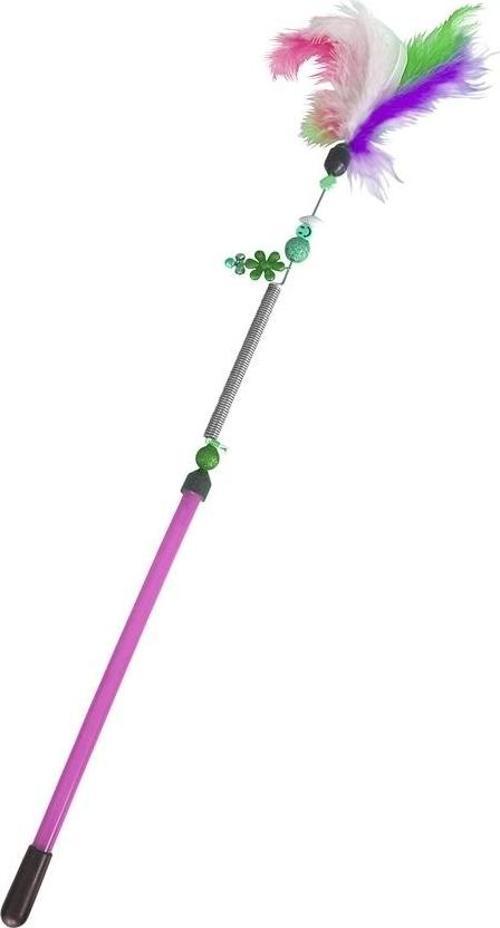 Yaylı Kedi Oyun Oltası 45 cm - 57 cm Pembe