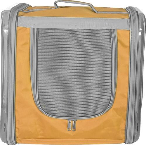 Çift Cam Kedi Köpek Taşıma Çantası 32x40x42 cm Hardal