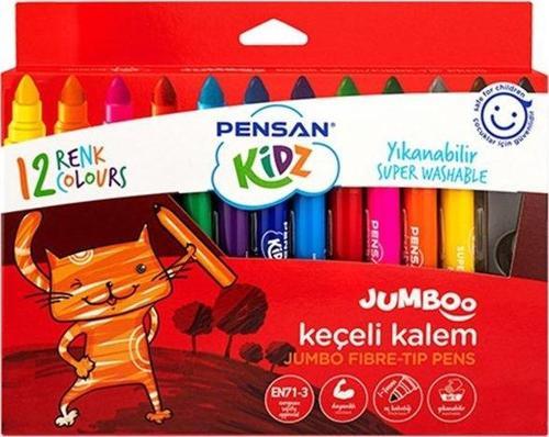 Kidz Yıkanabilir Jumboo Keçeli Kalem 12 Renk