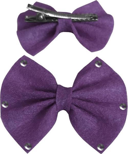 Pullu Keçe Kedi Köpek Tokası Mor 4.5-5.5 cm ( 2 Adet )