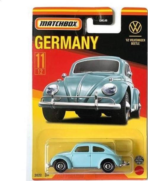 Matchbox 1/64 Ölçek Germany Temalı Uzun Kart Araçlar HFH54 '62 Volkswagen Beetle