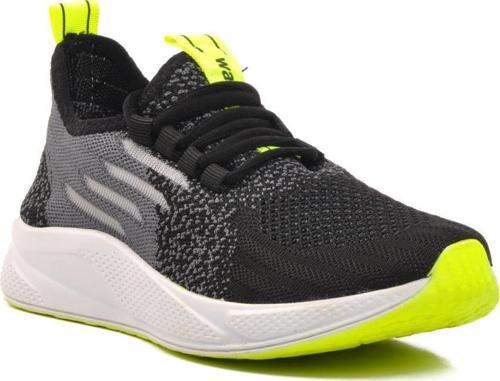Ravello Siyah-Beyaz-Fosfor Sarı Fileli Unisex Spor Ayakkabı