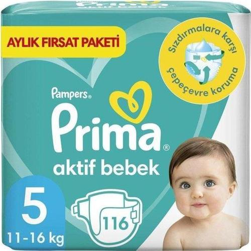 Aktif Bebek 5 Beden Bebek Bezi 116 Adet Junior Aylık Fırsat Paketi